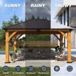 Outdoor Spruce Wood Gazebo with Galvanized Steel Hardtop COVERONICS Size: 9.35 FT. H x 13 FT. W x 11 FT. D - Image 6