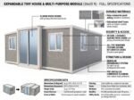 20x20 Ft Tiny house Expandable Metal Storage Shed with Glass French Door and Floor and Lockable Door and Windows Mobile house - Image 4