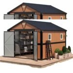 Outdoor oversized storage shed with locked windows for garden, backyard, patio, chicken coop - Image 9