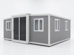 20x20 Ft Tiny house Expandable Metal Storage Shed with Glass French Door and Floor and Lockable Door and Windows Mobile house - Image 8