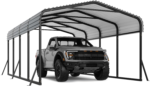 10x20ft Metal Carport Canopy with Galvanized Gable Roof - Image 2