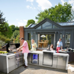 Outdoor Kitchen Signature Series 11 Piece Cabinet Set Gas Platinum Grill NewAge Products Wall Finish - Image 2