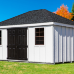 10′ x 16′ Carlton Hip Roof Shed – LP Board & Batten