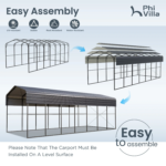 Phi Villa 14x35FT Metal RV and Camper Carports - Image 7