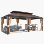 12X20 Hardtop Grill Gazebo with Hooks & Galvanized Roof – EROMMY - Image 2