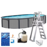 Easton 52" Complete Oval Above Ground Pool Package lespedg