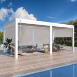Erommy Outdoor Louvered Pergola Gazebo with Adjustable Aluminum Rainproof Roof - Image 2