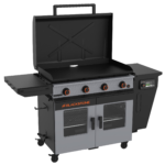 Blackstone Bronco Outdoor Combo Griddle 36 inch 4-Burner Flat Top Grill with Vertical Pellet Smoker