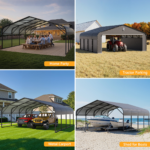 10 Ft. W x 16 Ft. D Galvanized Steel Carport with Full Enclosure Kit - Image 5