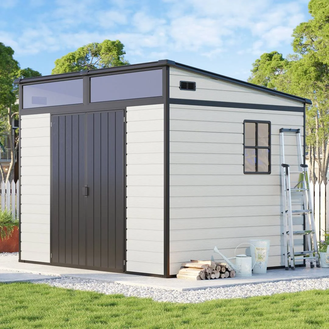 download - 2026-07-18T202129.760 Amerlife Resin Storage Shed With Floor Double Doors Sloped Roof - Image 1