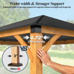 Outdoor Spruce Wood Gazebo with Galvanized Steel Hardtop COVERONICS Size: 9.35 FT. H x 13 FT. W x 11 FT. D - Image 2