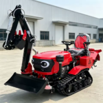 Agricultural Crawler Tractor 35HP Ride-On Rotary Tiller with Front Loader 25HP 30HP 50HP Track for Small Farm Garden Cultivation