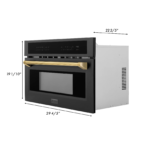 ZLINE Autograph Edition 30" 1.6 Cu Ft. Built Microwave Oven in Black Stainless Steel Accents - Image 4