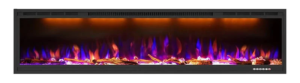 Modern Wall-Mounted And Recessed Electric Fireplace Inserts, 750W Or 1500W Heater Fireplace, Faux Log Or Crystal Hearth - Image 2