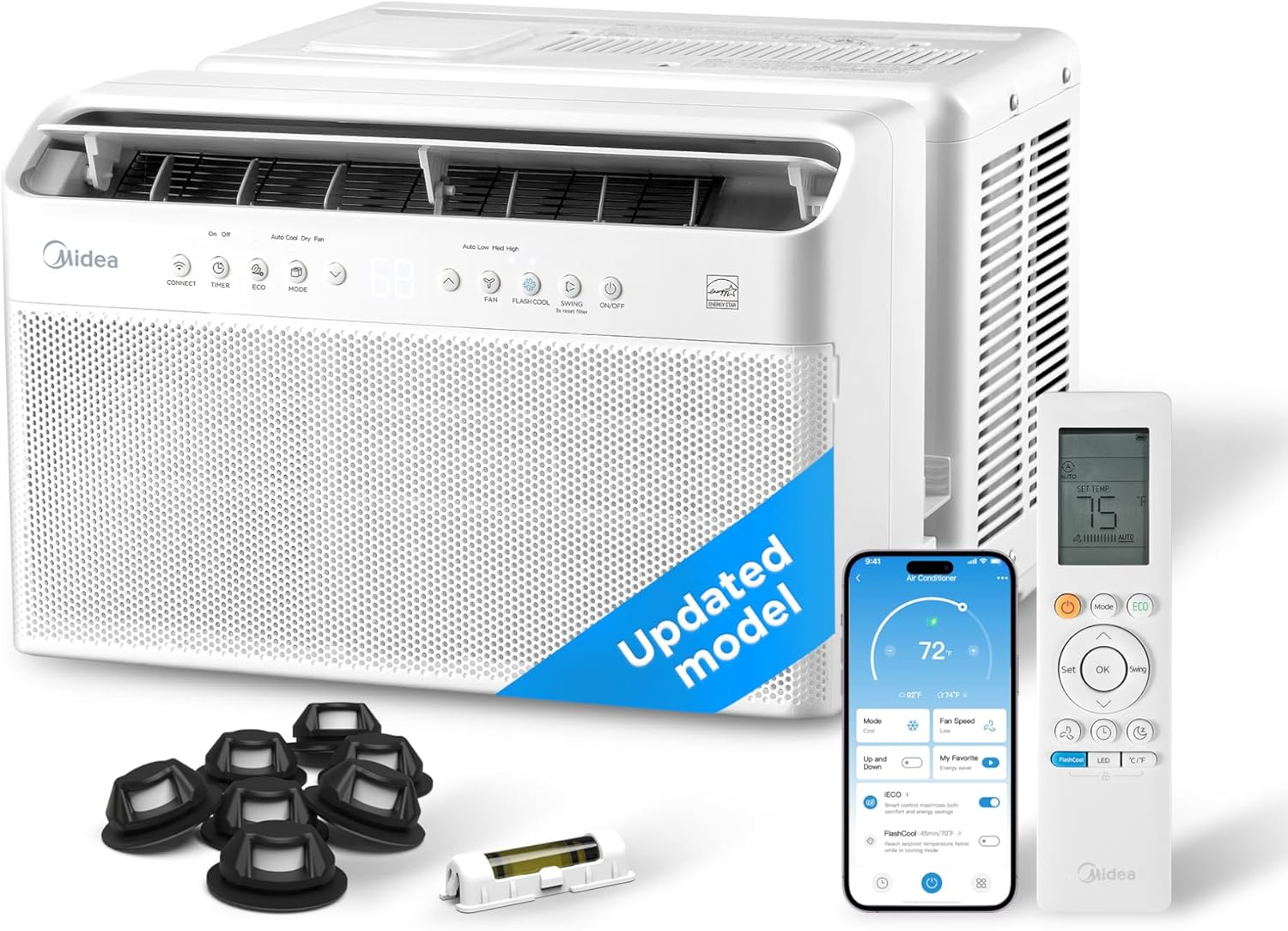 download (84) Midea 12,000 BTU Smart Inverter U-Shaped Window Air Conditioner maw12w1qwt - Image 1